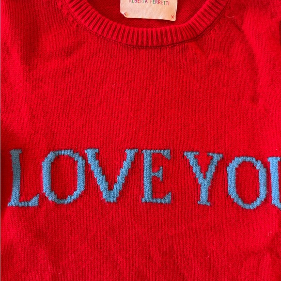 Alberta Ferretti “I LOVE YOU” cashmere sweater. Worn once. Looks new. Size small - Picture 2 of 4